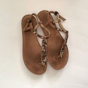 Frye thong sandals with metal studded straps ankle straps size 7